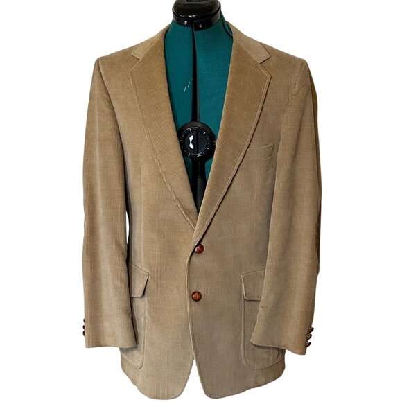 Men's VTG American Craftsmen Beige Corduroy Jacket TAILORED Chest Size 40 (READ)